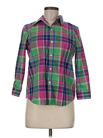 Chaps 3/4 Sleeve Button-Down Shirt (view 1)
