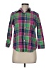 Chaps 100% Cotton Plaid Green Purple 3/4 Sleeve Button-Down Shirt Size M (petite) - photo 1