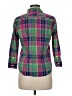 Chaps 100% Cotton Plaid Green Purple 3/4 Sleeve Button-Down Shirt Size M (petite) - photo 2