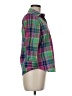 Chaps 100% Cotton Plaid Green Purple 3/4 Sleeve Button-Down Shirt Size M (petite) - photo 4