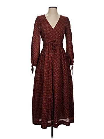 Madewell Sophia Tie-Front Midi Dress in Teaberry Floral (view 1)
