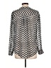 a.n.a. A New Approach Chevron-herringbone Silver Long Sleeve Blouse Size L - photo 2
