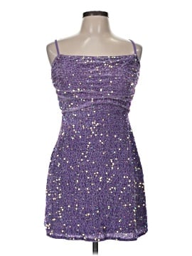 purple cider dress Cider Purple Ditsy Slit Bubble Sleeve Dress