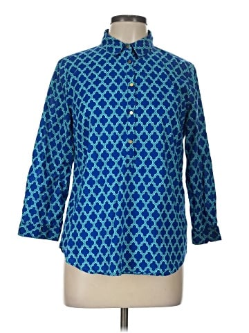 Lands' End 3/4 Sleeve Button-Down Shirt (view 1)