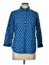 Lands' End 100% Baumwolle Print Blue 3/4 Sleeve Button-Down Shirt Size 12 (petite) - photo 1