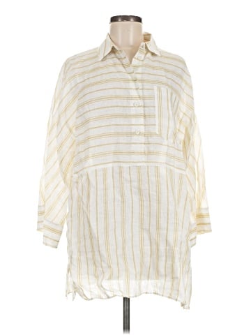 Lafayette 148 New York 3/4 Sleeve Button-Down Shirt (view 1)