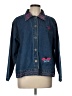 Carrie Allen 100% Cotton Hearts Blue Denim Jacket Size L - photo 1