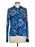 Jade Print Blue Long Sleeve Blouse Size L - photo 1