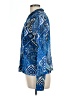 Jade Print Blue Long Sleeve Blouse Size L - photo 5