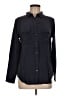 Equipment 100% Silk Solid Black Long Sleeve Silk Top Size M - photo 1