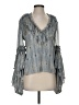 Alexis 100% Polyester Gray 3/4 Sleeve Blouse Size XS - photo 1