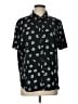 Talbots Print Black Short Sleeve Button-Down Shirt Size L - photo 1