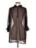 I Heart Ronson Polka Dots Brown Black 3/4 Sleeve Blouse Size S - photo 1