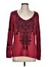 One World Burgundy Long Sleeve Top Size L - photo 1