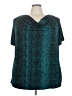 Jaclyn Smith Teal Short Sleeve Blouse Size 3X - photo 1