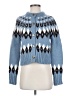 Veronica Beard Argyle Blue Wool Cardigan Size XS - photo 1