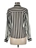 Forever 21 100% Polyester Stripes Silver Long Sleeve Blouse Size M - photo 2