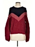 1.State 100% Cotton Chevron-herringbone Burgundy Pullover Sweater Size XS - photo 1