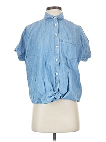 Madewell Denim Short-Sleeve Tie-Front Shirt (view 1)