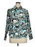 Lane Bryant Print Blue Teal Long Sleeve Blouse Size 14 - 16 Plus - photo 1