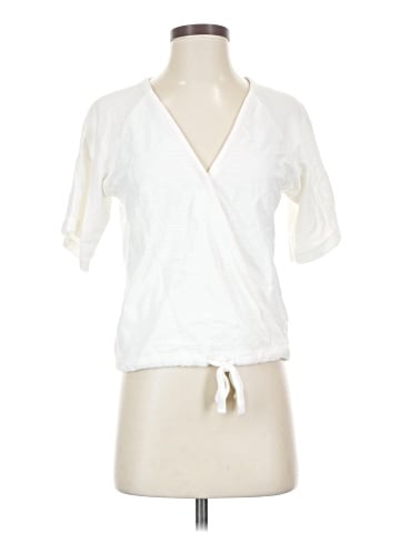 Madewell Drapey Ottoman Jacquard Wrap Top (view 1)