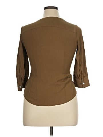 PaperWhite 3/4 Sleeve Silk Top (view 2)