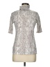 Ann Taylor Silver Short Sleeve Turtleneck Size M - photo 1