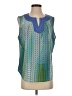 Liz Claiborne 100% Polyester Green Sleeveless Blouse Size L (petite) - photo 1