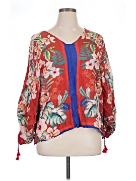 Johnny Was 3/4 Sleeve Silk Top