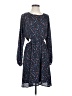 Aqua 100% Polyester Print Blue Casual Dress Size S - photo 1