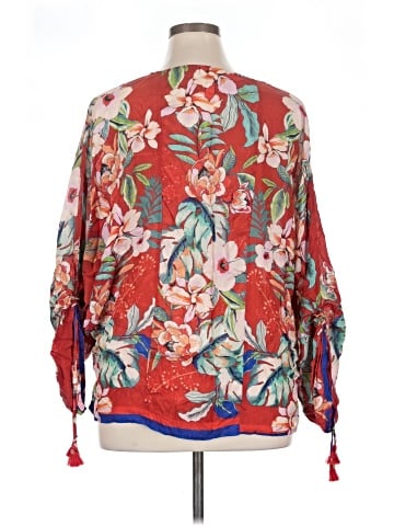 Johnny Was 3/4 Sleeve Silk Top (view 2)