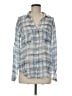 Cloth & Stone 100% Rayon Plaid Blue Long Sleeve Blouse Size M - photo 1