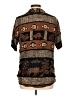 Assorted Brands 100% Rayon Animal Print Brown Short Sleeve Blouse Size L - photo 2