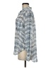 Cloth & Stone 100% Rayon Plaid Blue Long Sleeve Blouse Size M - photo 5