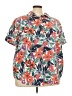 Roaman's Tropical Orange Short Sleeve Button-Down Shirt Size 30W - photo 1