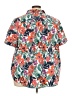 Roaman's Tropical Orange Short Sleeve Button-Down Shirt Size 30W - photo 2