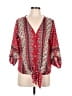West Kei 100% Polyester Red 3/4 Sleeve Blouse Size M - photo 1