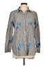 Calvin Klein 100% Cotton Floral Gray Long Sleeve Button-Down Shirt Size L - photo 1