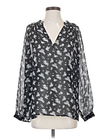 Vince. Long Sleeve Silk Top (view 1)