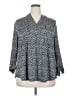 Cocomo Chevron-herringbone Gray 3/4 Sleeve Blouse Size 2X - photo 1