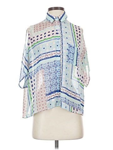 Aqua Short Sleeve Blouse (view 1)
