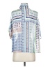 Aqua Print Blue Short Sleeve Blouse Size XS - photo 2