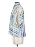 Aqua Print Blue Short Sleeve Blouse Size XS - photo 5