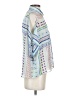 Aqua Print Blue Short Sleeve Blouse Size XS - photo 4