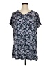 J.Jill Floral Blue Short Sleeve Henley Size XL (tall) - photo 1
