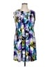 Perceptions Print Purple Casual Dress Size 16 - photo 1
