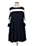 Nina Leonard Color Block Blue Casual Dress Size XL - photo 1