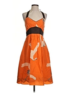 moulinette soeurs orange dress Moulinette Soeurs Floral Fall Harvest Silk Smocked Dress Size 2 Scoop Neck  Boho