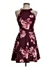 B. Smart Floral Burgundy Cocktail Dress Size 3 - photo 1