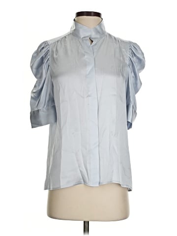 FRAME Short Sleeve Silk Top (view 1)